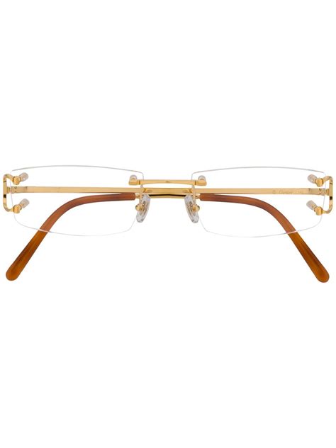 cartier eyewear rectangular frame glasses